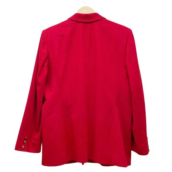 Vintage Pendleton Cherry Red Wool Blazer Womens Size 14 Oversized Preppy Classic - Picture 6 of 16